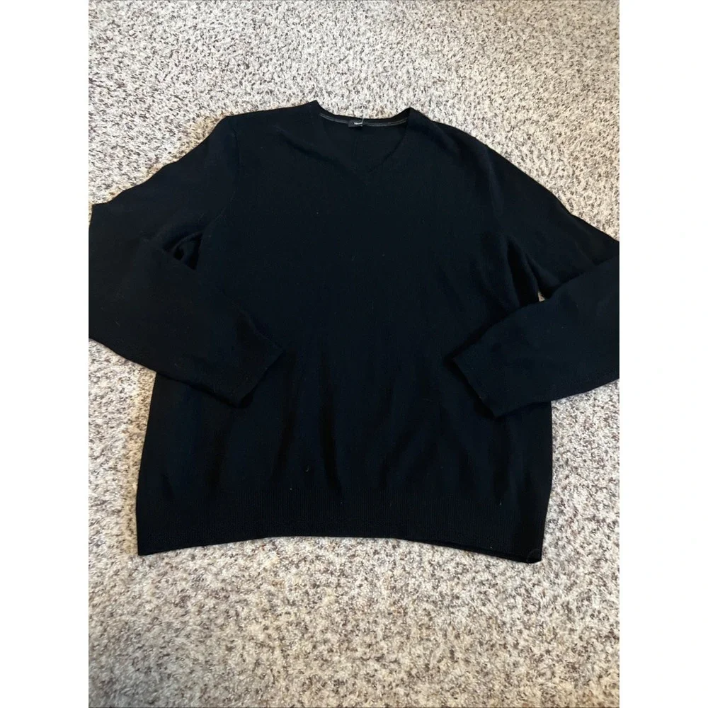 Vince Men's Black %100 Cashmere V Neck Sweater Sz XL Excellent Conditions